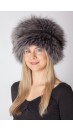 Blue fox fur hat